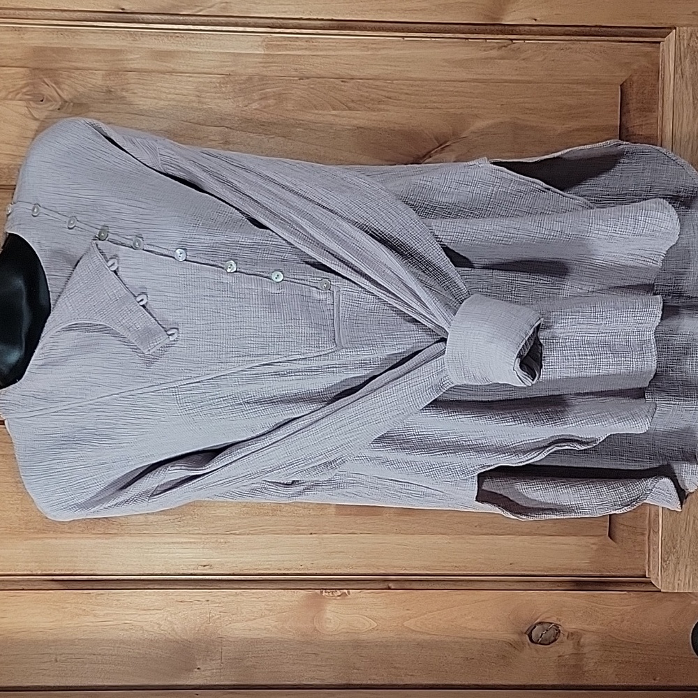 Zara Creamy Lavender Textured Tunic Top